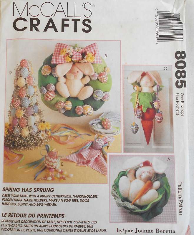 McCALLS CRAFT 8085 EASTER DECORATIONS  COMPLETE-UNCUT-F/FOLDED