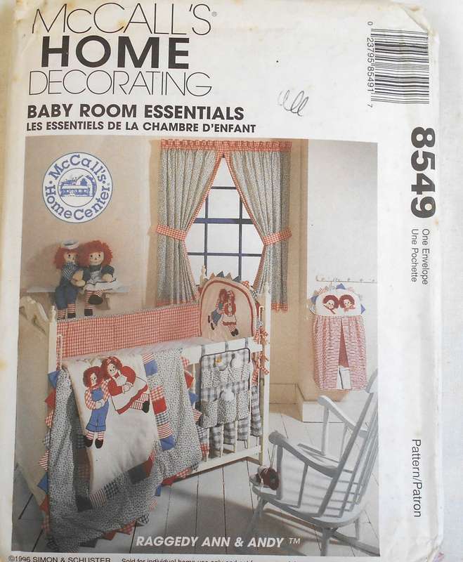 McCALLS HOME DECORATING 8549 BABY ROOM ESSENTIALS COMPLETE-UNCUT-F/FOLDED