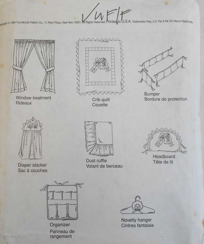 McCALLS HOME DECORATING 8549 BABY ROOM ESSENTIALS COMPLETE-UNCUT-F/FOLDED