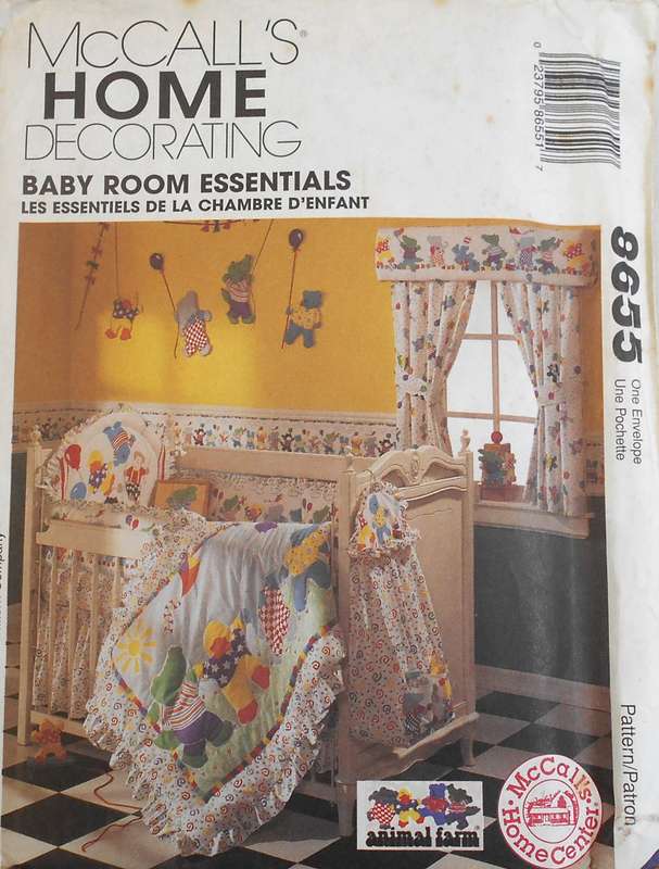 McCALLS HOME DECORATING 8655 BABY ROOM ESSENTIALS COMPLETE-UNCUT-F/FOLDED