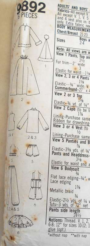 SIMPLICITY 9892 KIDS & ADULTS COSTUMES SIZE 32-48 COMPLETE-UNCUT-F/FOLDED