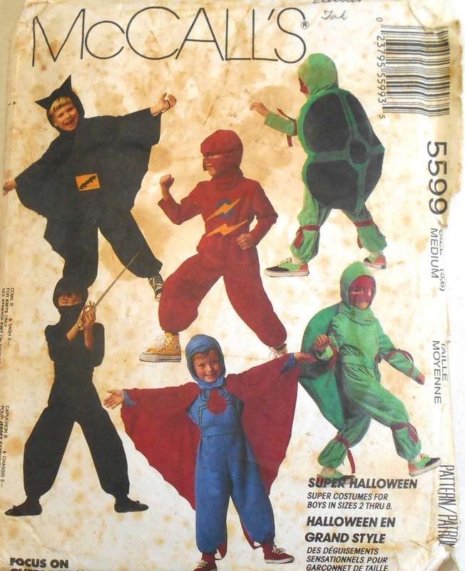 McCALLS COSTUMES 5599 SUPER HALLOWEEN COSTUMES SIZE M 5-6 YEARS COMPLETE