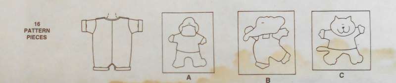 McCALLS 7775 INFANTS ROMPER WITH SNAP CROTCH& APPLIQUES SIZE 13-24 LBS COMPLETE-UNCUT-F/FOLDED