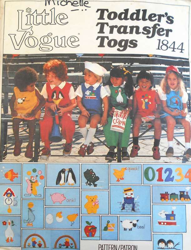 LITTLE VOGUE 1844 TODDLERS TOGS + TRANSFER - NO JUMPSUIT SUPPLIED SIZE 3 YEARS