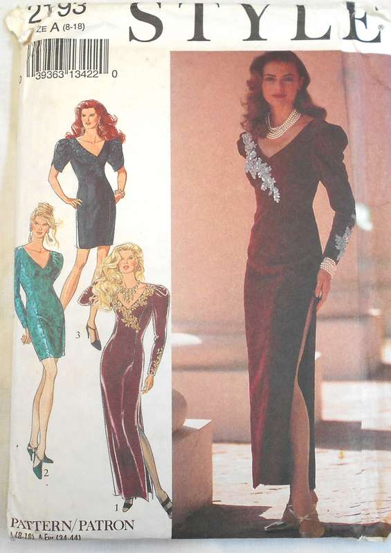 STYLE 2193 STUNNING EVENING DRESS SIZE 8-18 COMPLETE-CUT TO 18