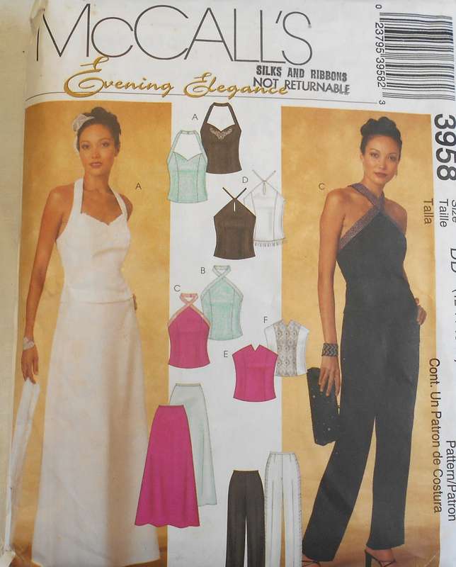 McCALLS 3958 LINED TOPS-PANTS-SKIRT SIZE 12-14-16-18 COMPLETE-CUT TO 18