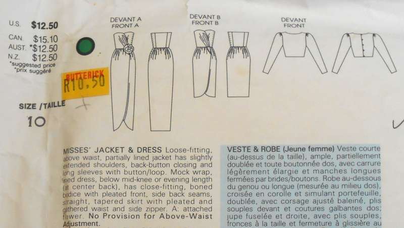 VOGUE 1700 BELVILLE SASSOON-JACKET & DRESS SIZE 10 COMPLETE-UNCUT-F/FOLDED