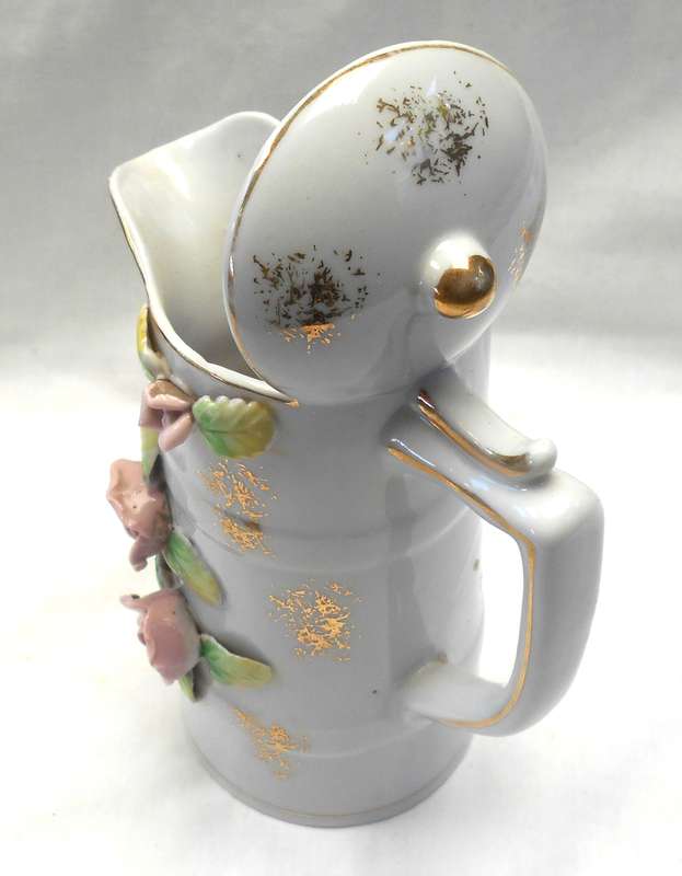 PRETTY KINGSWAY JUG OR VASE with Raised Pink roses & Green leaves & GILT in perfect condition