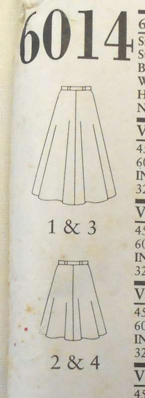 NEW LOOK 6014 FRONT BUTTON SKIRTS IN 2 LENGTHS SIZE 8-18 WAISTBAND 6 NOT SUPPLIED USE 8-CUT TO 12