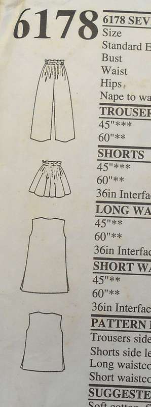 NEW LOOK 6178 PULL UP PANTS-SHORTS-WAISTCOAT & LONG WAISTCOAT SIZE 10-22 COMPLETE-CUT TO 10