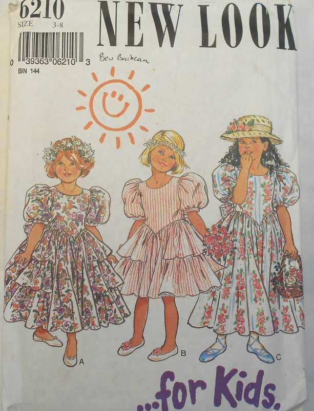 NEW LOOK 6210 GIRLS PARTY DRESS SIZE 3-8 YEARS COMPLETE-CUT TO 8 YEARS