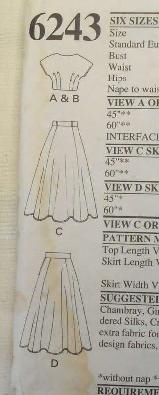 NEW LOOK 6243 CROPPED TOP & WIDE SKIRT SIZE 8-18 COMPLETE-UNCUT -F/FOLDED