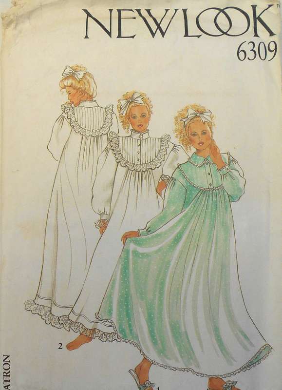 NEW LOOK 6309  NIGHTIES & NIGHTQOWNS SIZE 8-18 COMPLETE-UNCUT-F/FOLDED