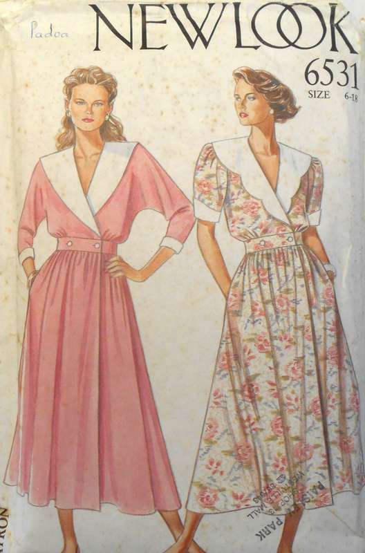 NEW LOOK 6531DRESS WITH CONTRAST COLLAR SIZE 6-18 COMPLETE CUT TO 10