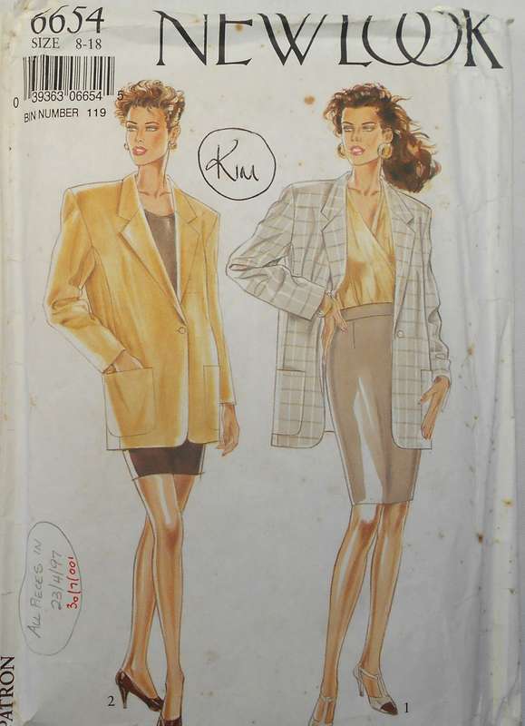 NEW LOOK 6654 JACKET & SKIRT SIZE 8 -18 COMPLETE-CUT TO 12