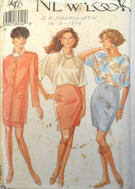 NEW LOOK 6940 JACKET-BLOUSE-TOP-SKIRT SIZE 8-18 COMPLETE-UNCUT-F/FOLDED