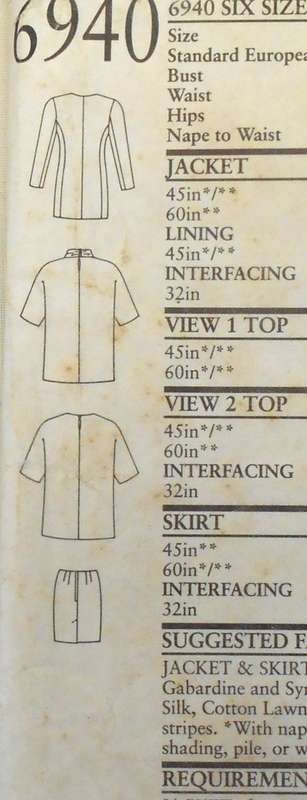 NEW LOOK 6940 JACKET-BLOUSE-TOP-SKIRT SIZE 8-18 COMPLETE-UNCUT-F/FOLDED