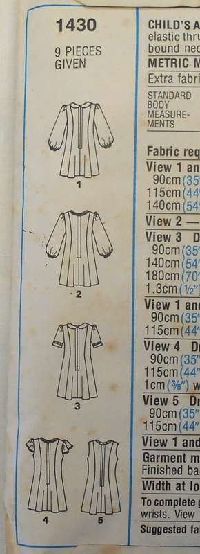 VINTAGE STYLE 1430 GIRLS DRESS SIZE 10 YEARS BREAST 72 CM - NO SLEEVE G SUPPLIED