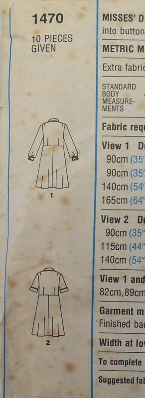 VINTAGE STYLE 1470 DRESS WITH WAISTLINE SEAM SIZE 10 BUST 83 CM -COMPLETE