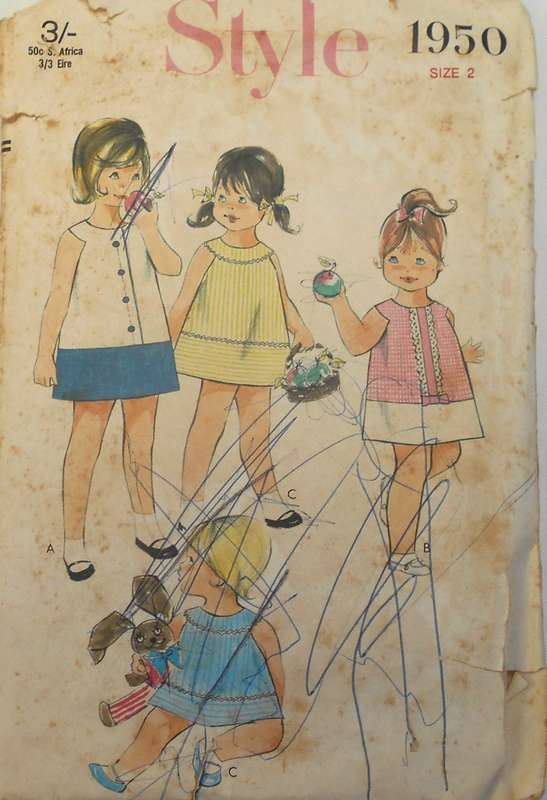 VINTAGE STYLE 1950 GIRLS ONE PIECE DRESS SIZE 2 YEARS -COMPLETE-NO SEWING INSTRUCTIONS SUPPLIED