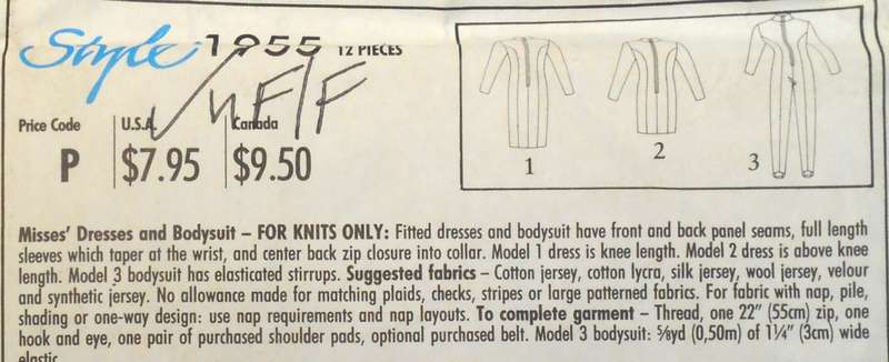 STYLE 1955 DRESSES & BODYSUIT SIZE 6-18 COMPLETE-UNCUT-F/FOLDED