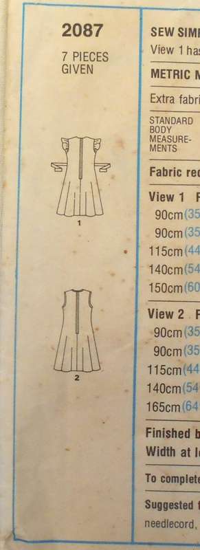 STYLE 2087 PINAFORE SIZE 12 BUST 87 CM COMPLETE