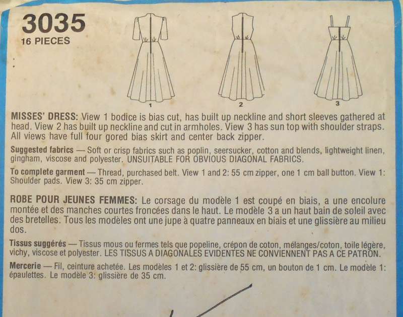 STYLE 3035 DRESS WITH BODICE VARIATIONS SIZE 14 COMPLETE