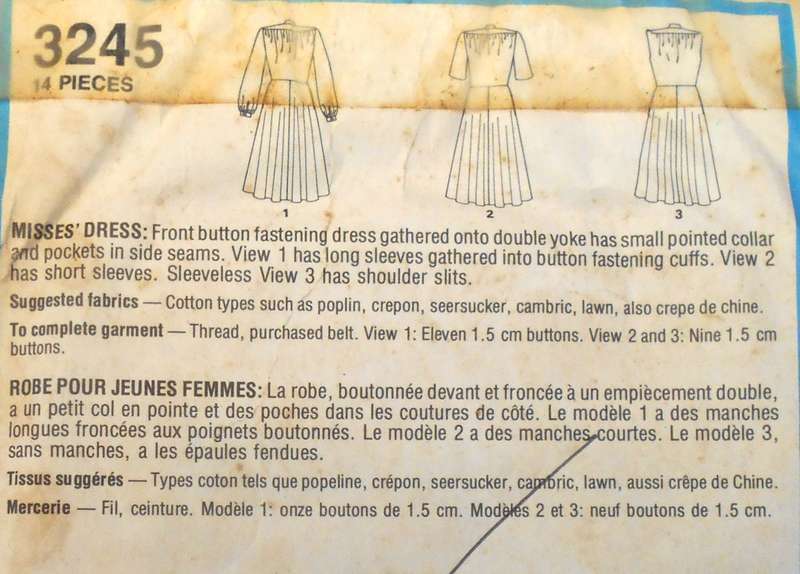 STYLE 3245 FRONT BUTTON DRESS SIZE 16 BUST 97 CM COMPLETE