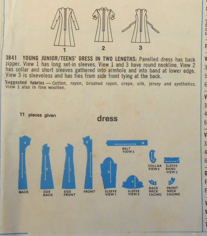 VINTAGE STYLE 3841 DRESS IN 2 LENGTHS SIZE 15/16 BUST 35 COMPLETE-UNCUT-F/FOLDED