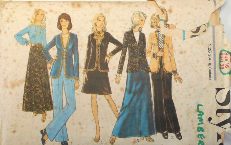 VINTAGE STYLE 3937 JACKET-SKIRT-PANTS-BLOUSE-TIE SIZE 16 BUST 38 COMPLETE