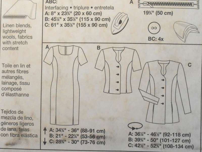 BURDA 8980 PANELLED DRESS & JACKET SIZE 10-12-14-16-18-20- COMPLETE PART CUT DRESS TO 22
