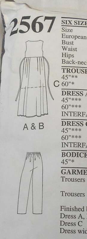 STYLE 2567 HIGH WAIST FRONT BUTTON DRESS & PANTS SIZE 6-16 COMPLETE-PART CUT TO 18
