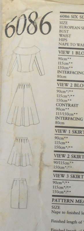 NEW LOOK PATTERNS 6086 JACKET+WIDE COLLAR & SKIRTS SIZE 8-18 COMPLETE CUT TO 12