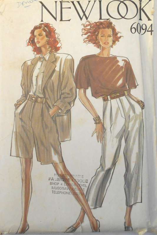 NEW LOOK PATTERNS 6094 JACKET-PANTS-SHORTS SIZE 8-18 COMPLETE CUT TO 12