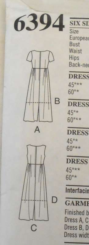 NEW LOOK PATTERNS 6394 V NECK HIGH FRONT BODICE DRESS SIZE 8-18 - SEE LISTING