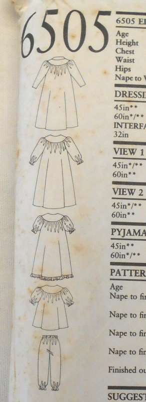 NEW LOOK  6505 GIRLS DRESSING GOWN-NIGHTIE SIZE 3-10 Y RS COMPLETE-PAGE 1/2 INSTRUCTIONS NOT SUPPLIE
