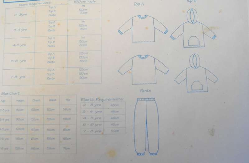 EAZY STITCH PATTERNS P003 KIDDIES BASIC TRACKSUITS SIZE 2- 8 YEARS-PART CUT