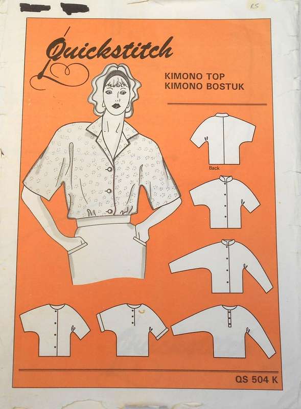 QUICKSTITCH PATTERNS QS 504 K LADIES KIMONO TOP SIZE 8-22 COMPLETE