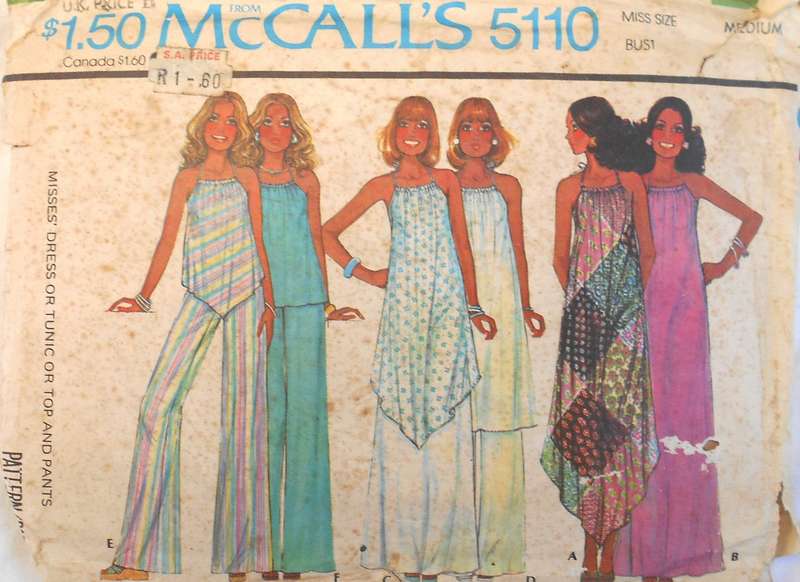 VINTAGE McCALLS 5110 DRESS-TUNIC-TOP-PANTS SIZE MEDIUM 92-97 CM COMPLETE