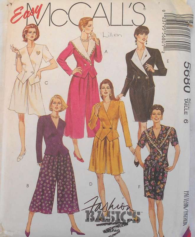 McCALLS 5680 TWO PIECE DRESSES SIZE 6 COMPLETE-UNCUT-F/FOLDED