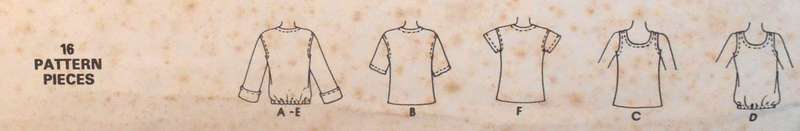 VINTAGE McCALLS 5987 SET OF TOPS SIZE LARGE 18-20 COMPLETE-UNCUT-F/FOLDED