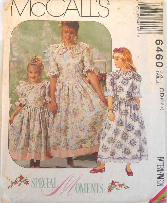 McCALLS 6460 GIRLS DRESS SIZE 2-3-4 YEARS COMPLETE-UNCUT-F/FOLDED