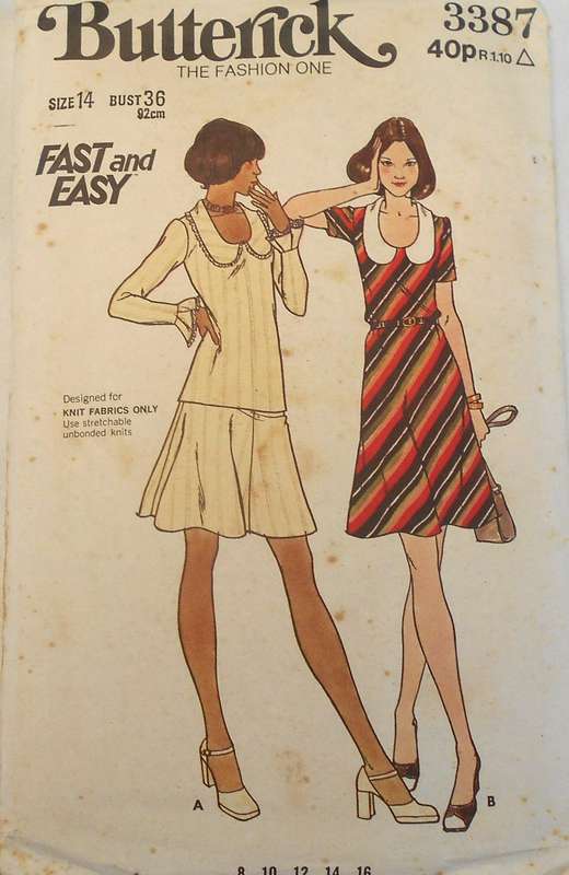 BUTTERICK 3387 DRESS-TOP-SKIRT SIZE 14 BUST 36 COMPLETE