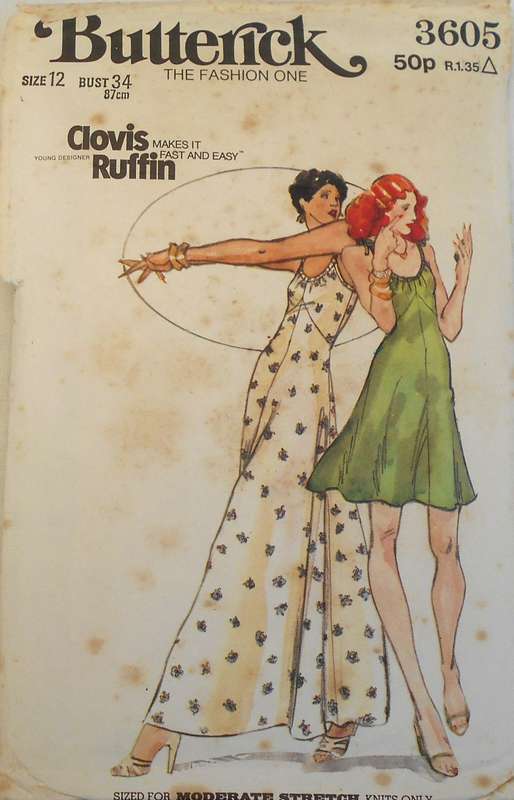 BUTTERICK 3605 CLOSE FITTING FLARED EVENING DRESS SIZE 12 BUST 34 COMPLETE