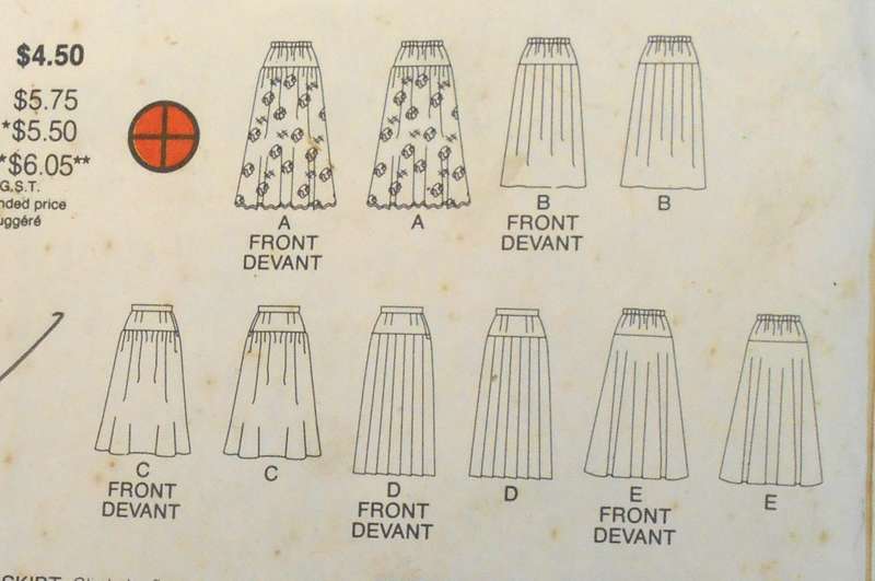 BUTTERICK 3744 SLIGHTLY FLARED SKIRTS SIZE 12 COMPLETE
