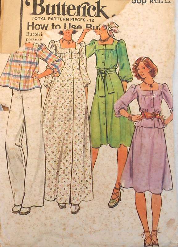 BUTTERICK 4198 DRESS-TOP-SKIRT-PANTS-BELT SIZE 8 BUST 80 CM COMPLETE-COVER TORN-ZIPLOC
