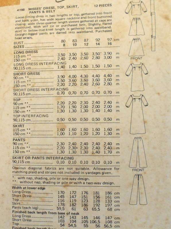 BUTTERICK 4198 DRESS-TOP-SKIRT-PANTS-BELT SIZE 8 BUST 80 CM COMPLETE-COVER TORN-ZIPLOC