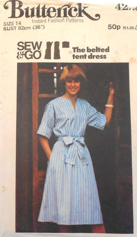 BUTTERICK 4228 BELTED TENT DRESS SIZE 14 BUST 92 CM COMPLETE