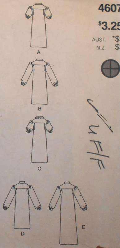 VINTAGE BUTTERICK 4607 LOOSE FITTING A LINE PULLOVER DRESS SIZE 12 COMPLETE-UNCUT-F/FOLDED