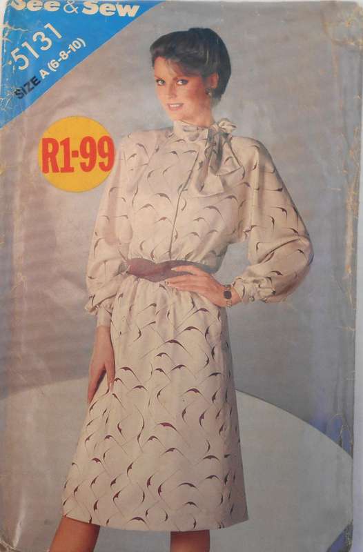 BUTTERICK 5131 LOOSE FITTING DRESS SIZE 6-8-10 COMPLETE-CUT TO 10